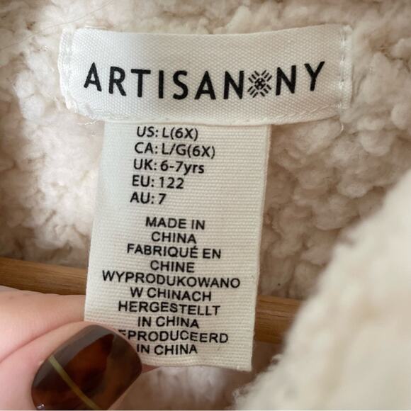 Artisan NY Cable Knit Sherpa Lined Zip Up Vest L (6X) - Picture 5 of 6